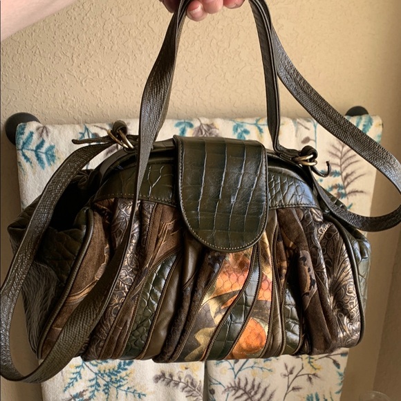 Vintage Park Avenue Patchwork Leather Handbag - Picture 1 of 9